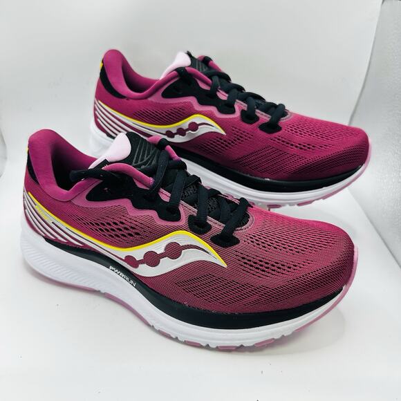 Saucony Women's Ride 14 Running Shoes Size 6.5 Violet/Quartz/Vizion Gold (New) - Picture 2 of 7